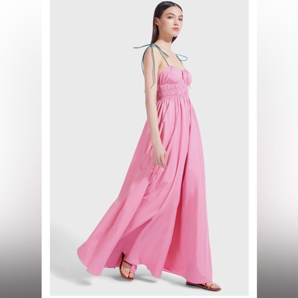 STAUD Petal Sleeveless Bow dress